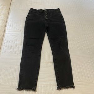 Madewell 10" High-Rise Skinny Jeans in Berkeley Black: Button-Through Edition